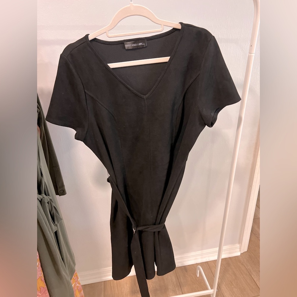 NWOT Black Suede Dress